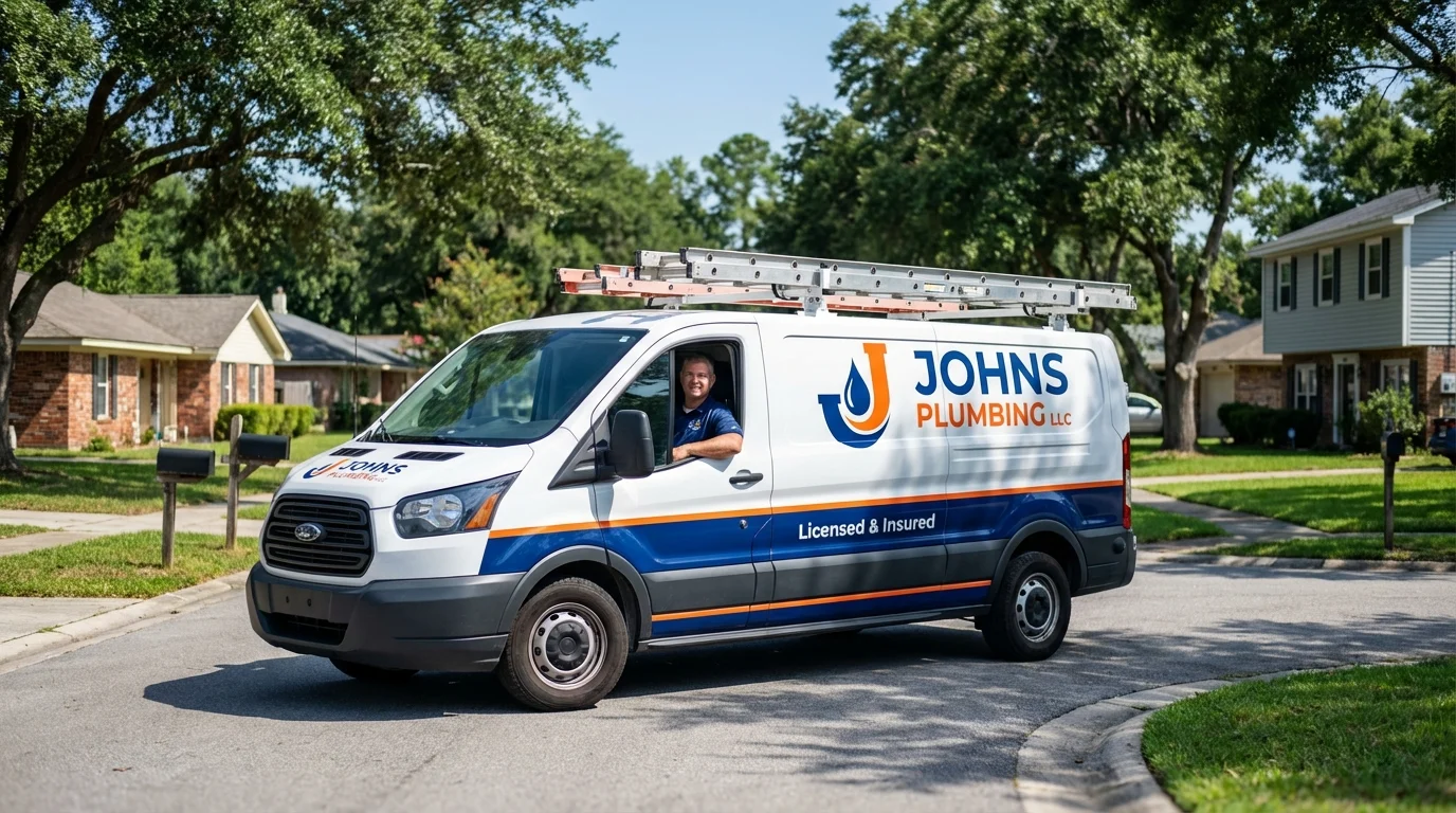 Johns Plumbing LLC service van in Coupeville, WA
