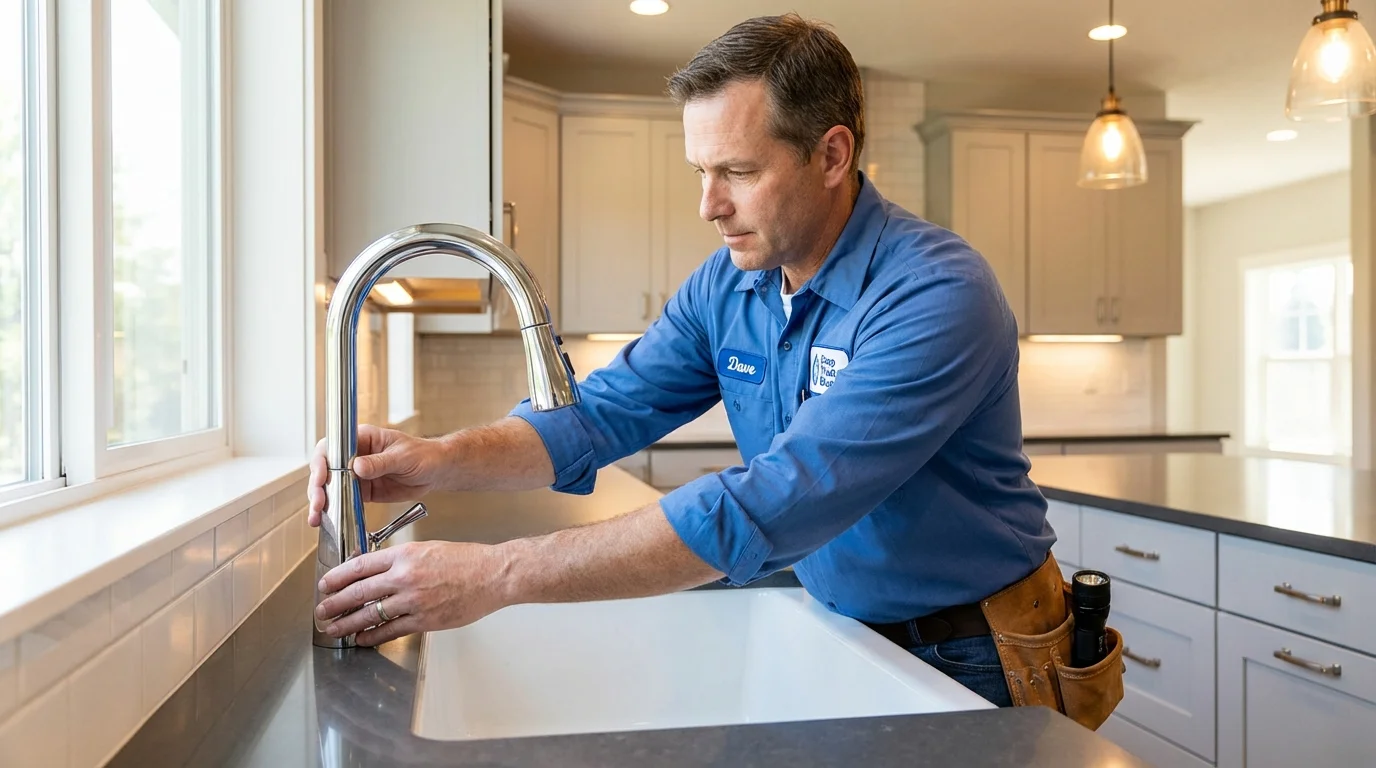 Kitchen faucet installation by Johns Plumbing LLC in Coupeville