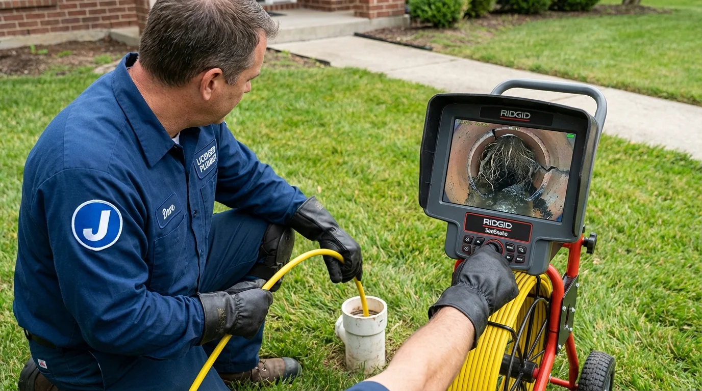 Sewer camera inspection being performed by Johns Plumbing LLC in Coupeville